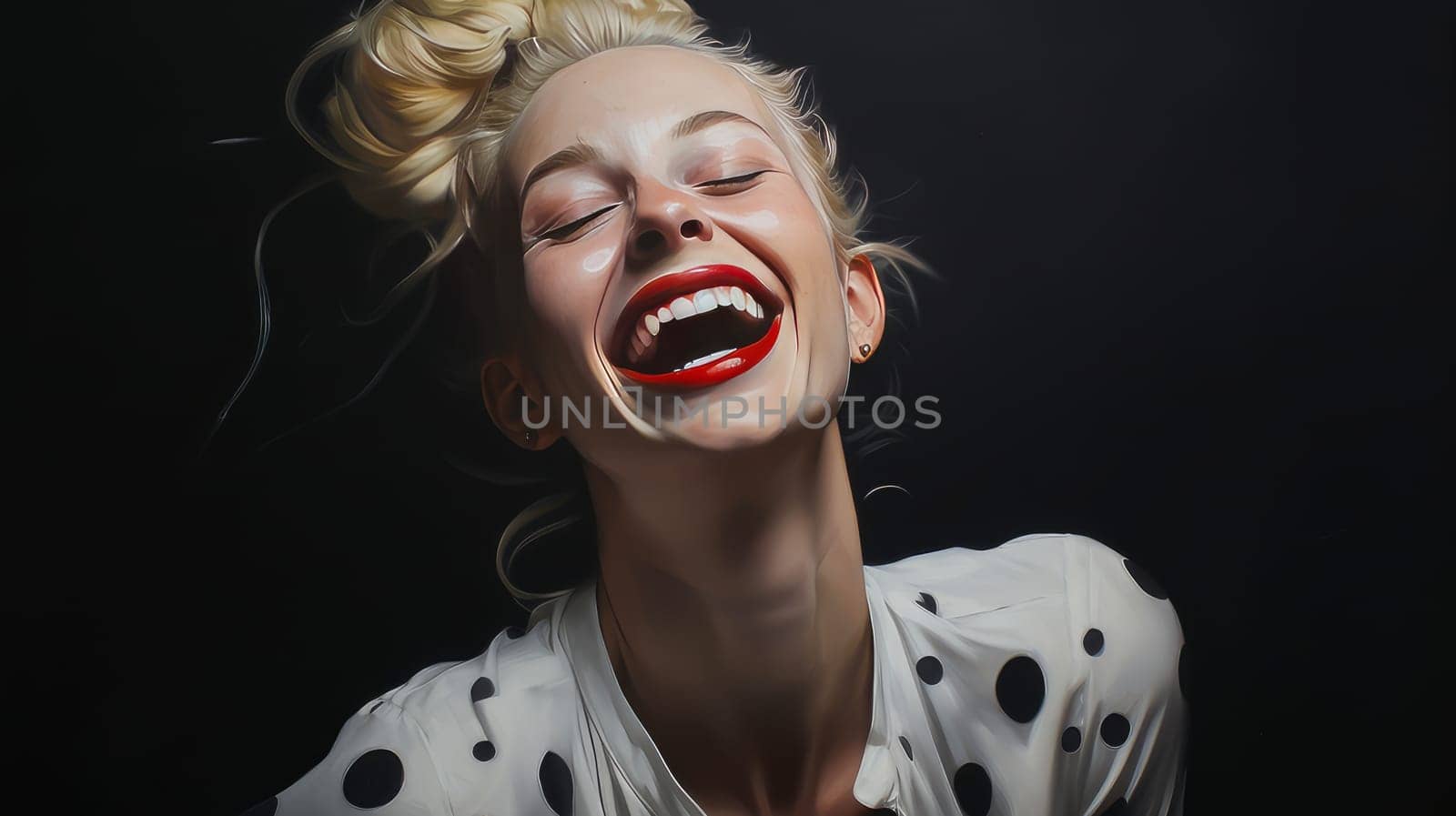 Portrait of happy laughing girl smiling.