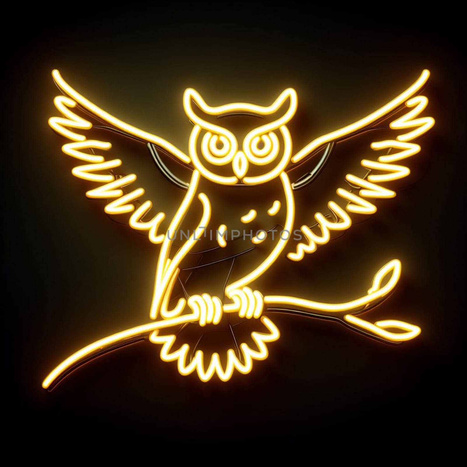 Neon Owl. High quality illustration