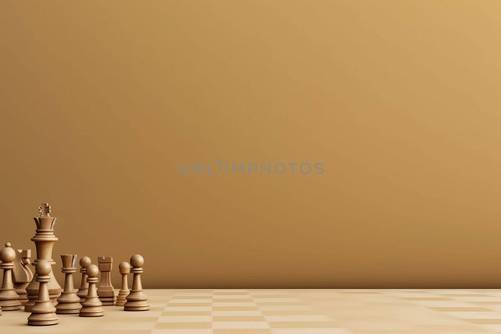 Chess day game background. Move king battle. Generate Ai