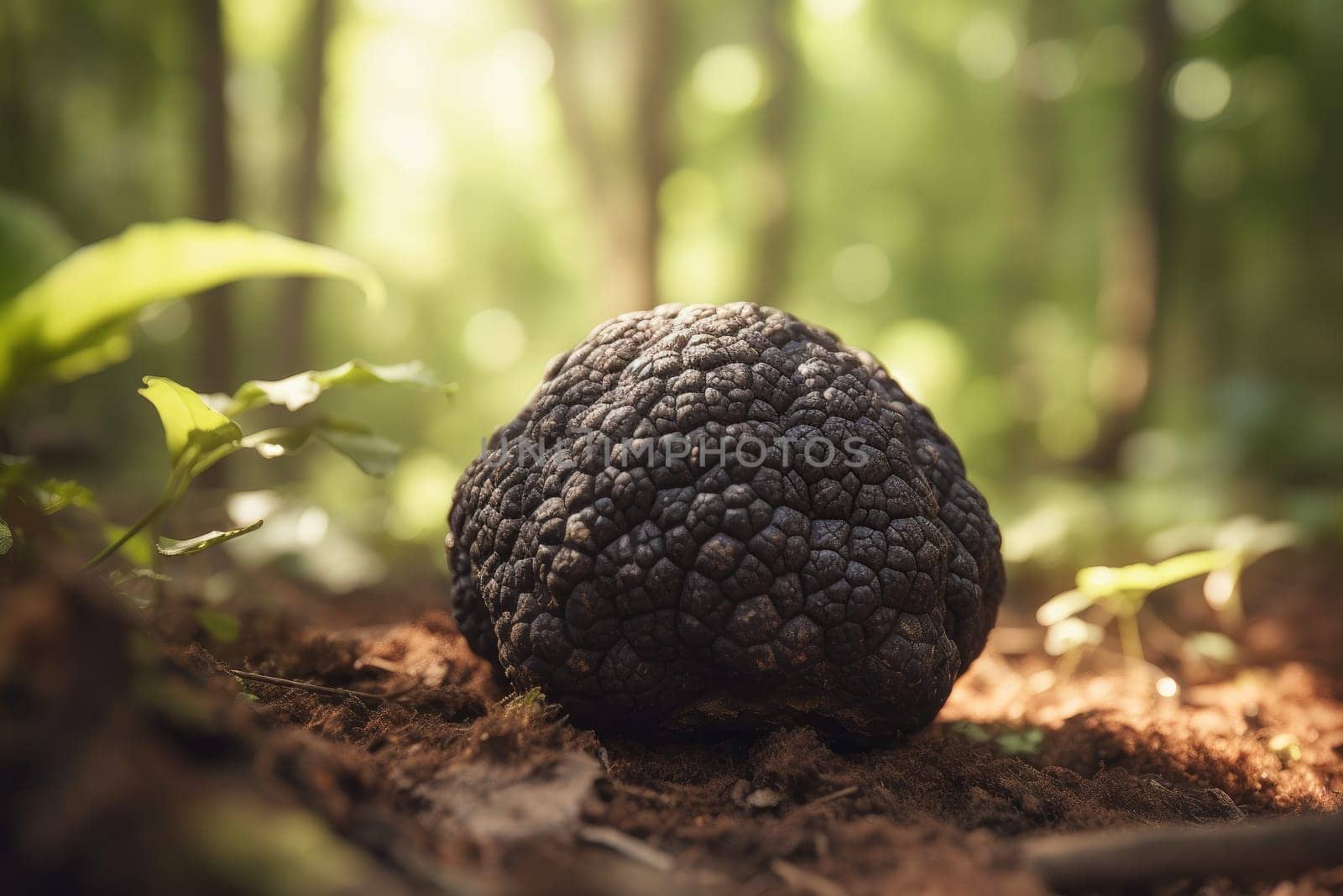 Forest truffle. Nature food fungus. Generate Ai