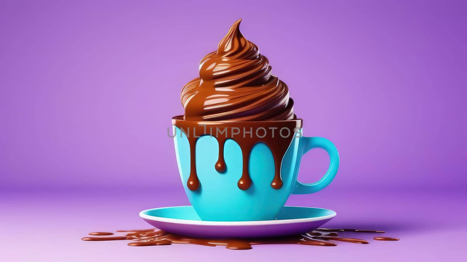 Delicious ice cream coffee dessert in cup, beautifully presented on vibrant pink background. For advertising, banner, relaxation, lifestyle, menu, dessert, culinary, cafe themed content. Copy space