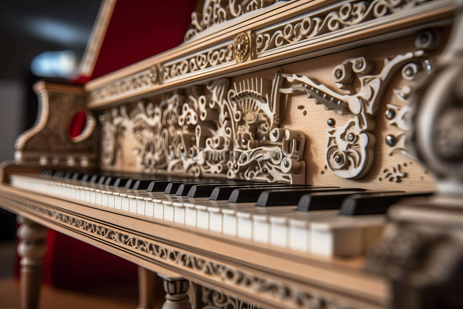 Closeup old piano. Generate Ai by ylivdesign