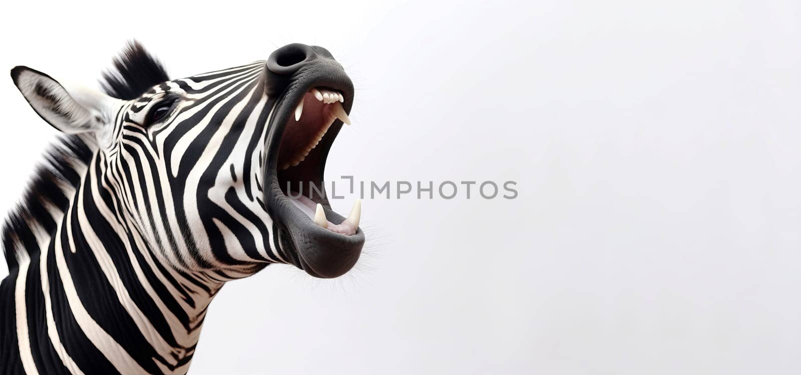 Zebra scream banner. Generate Ai by ylivdesign