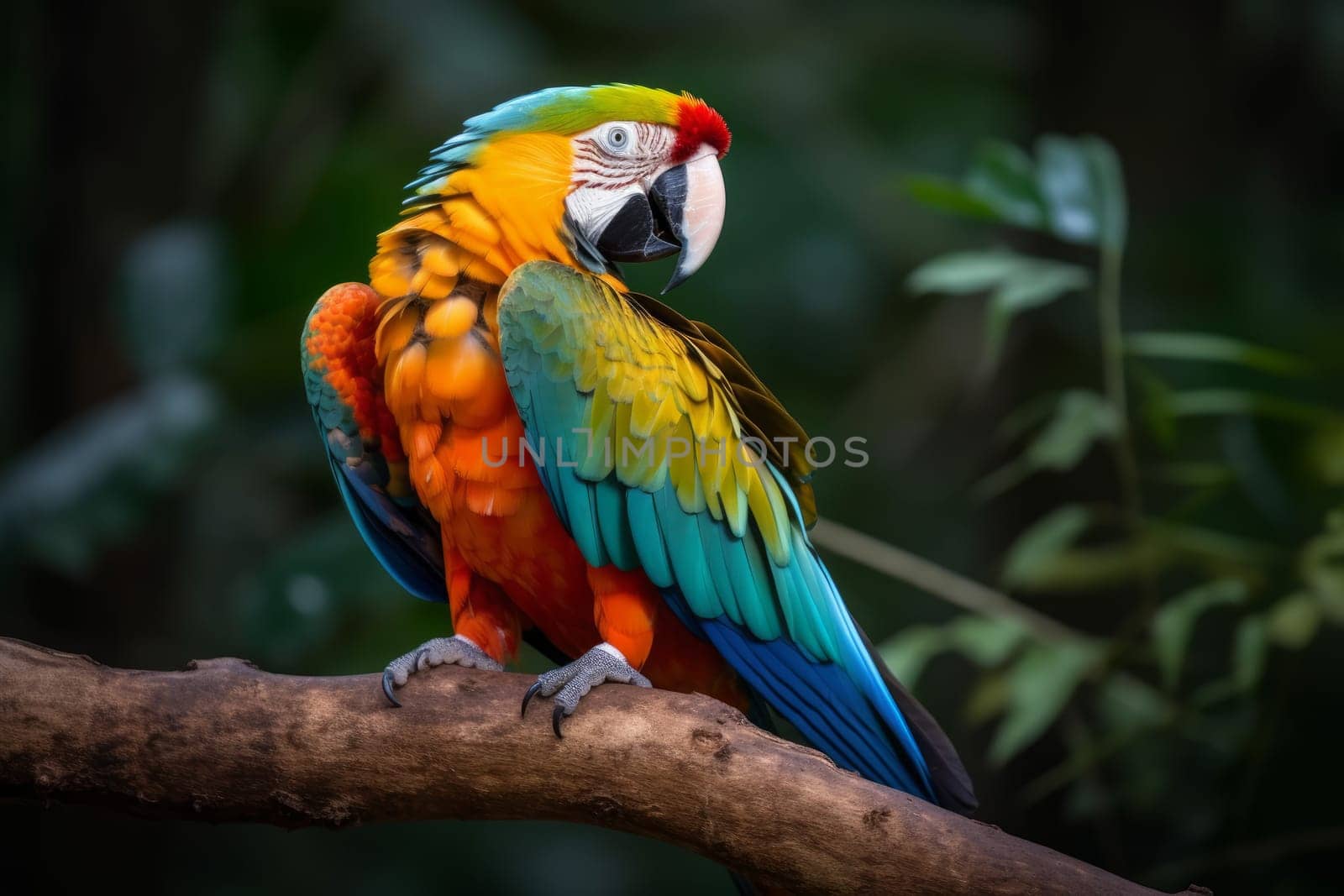 Colorful parrot. Bird animal pet exotic. Generate Ai