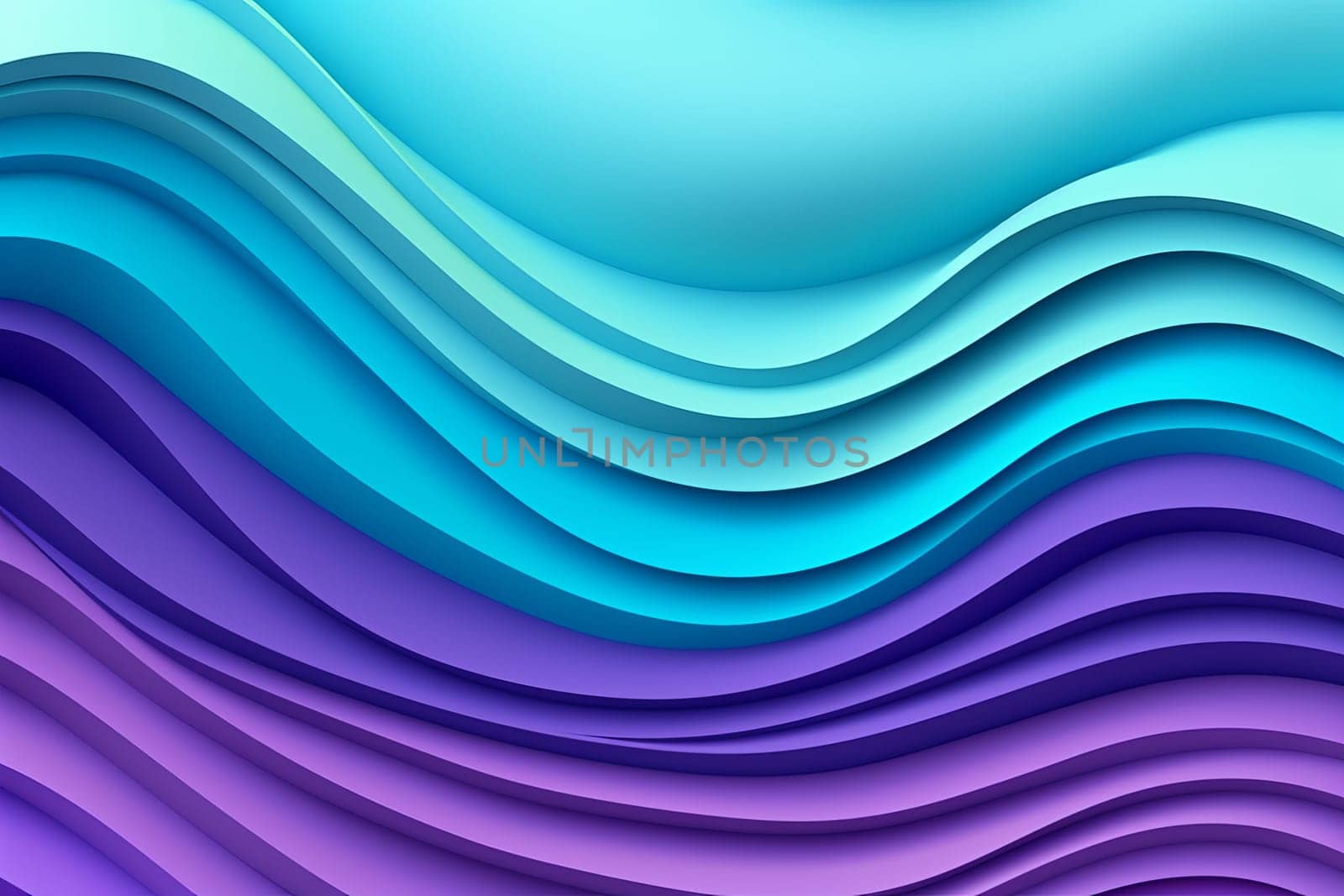 Colorful purple turquoise wave cut. Generate Ai by ylivdesign
