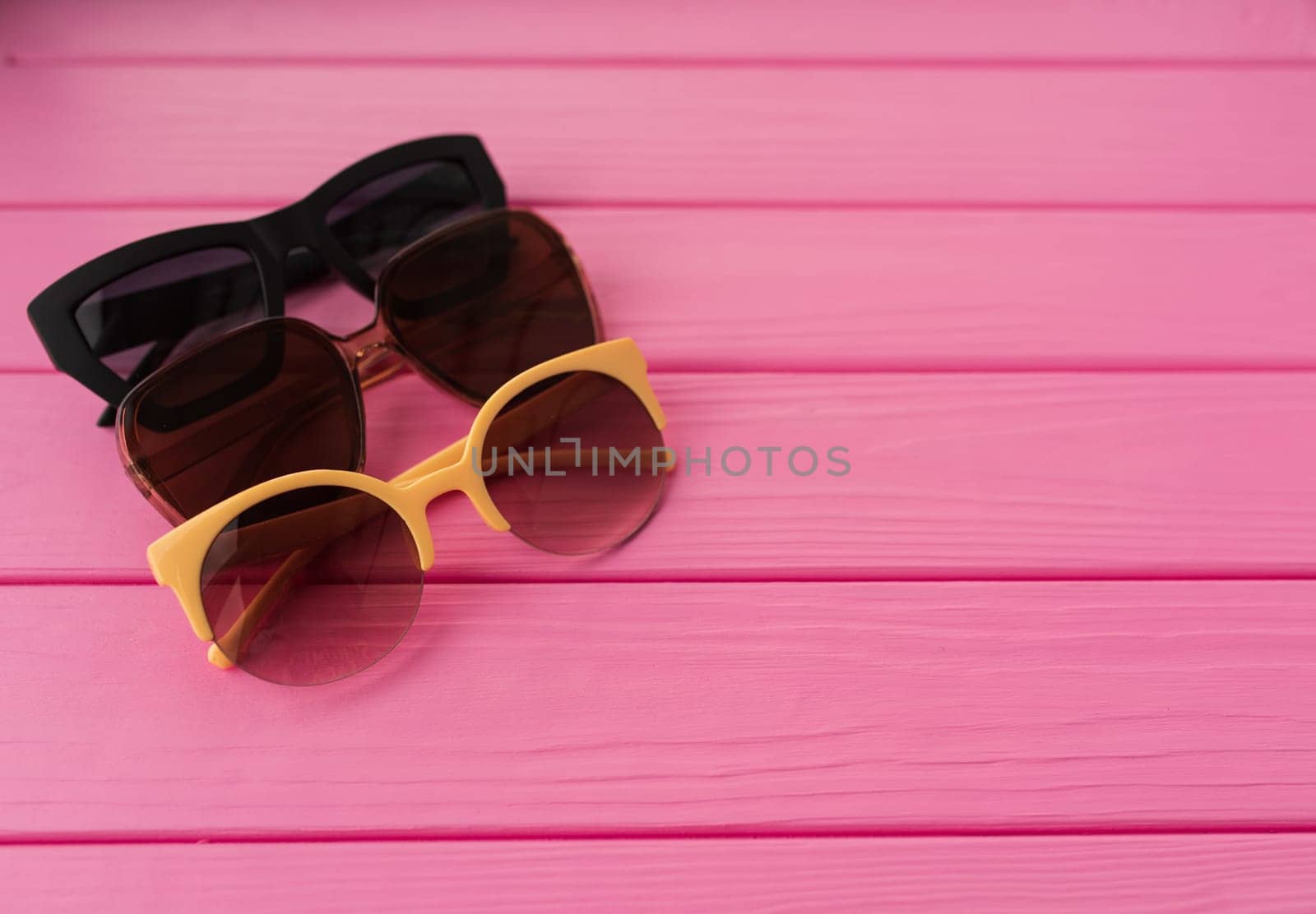 Summer abstract background mockup sunglasses fashionable by AndriiDrachuk