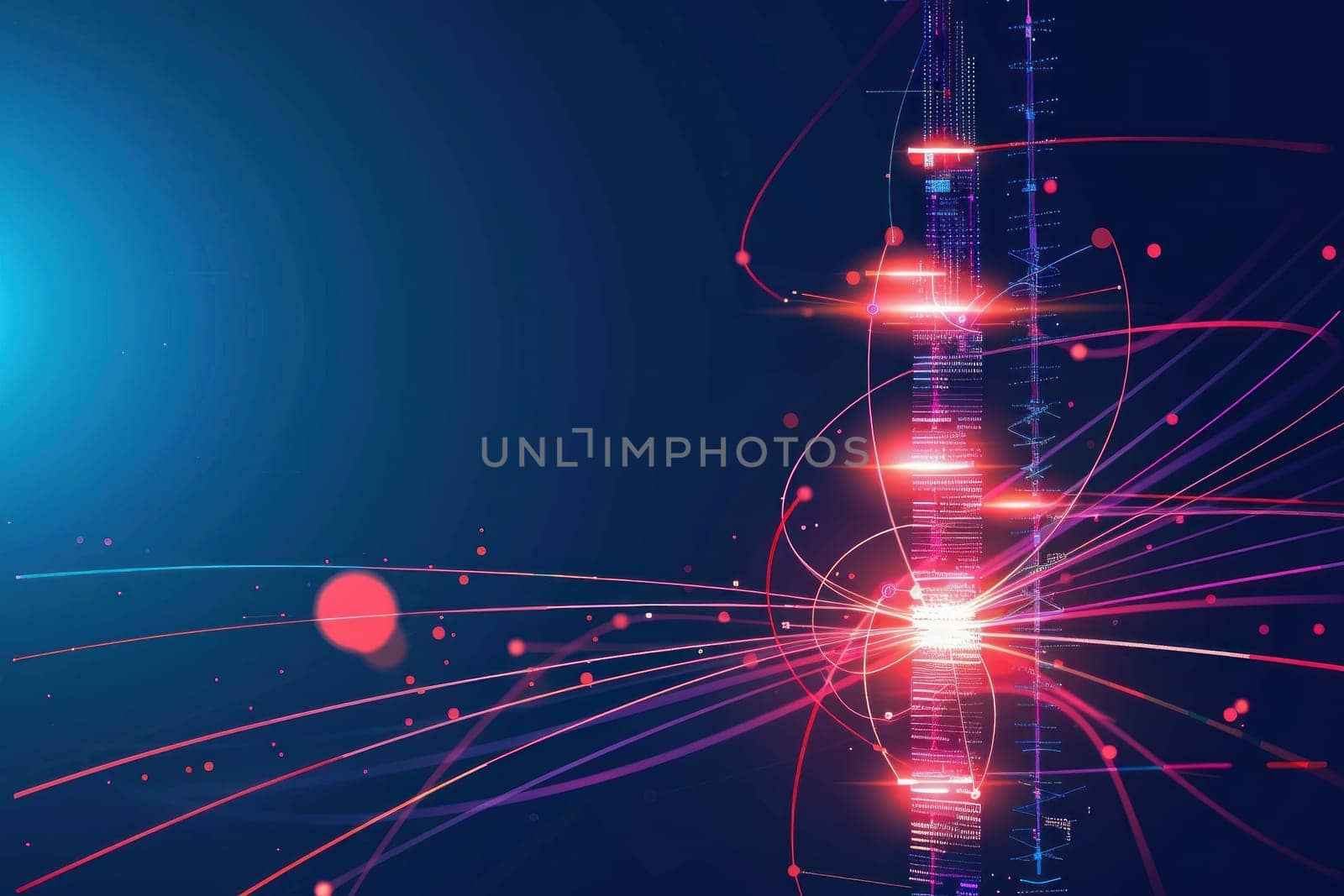 Abstract telecom technology ultimate connect background. Generative AI.