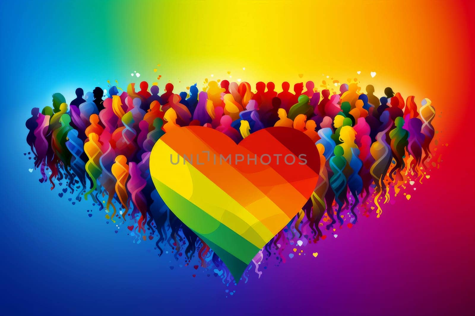 LGBT poster design pride month background. generative ai.