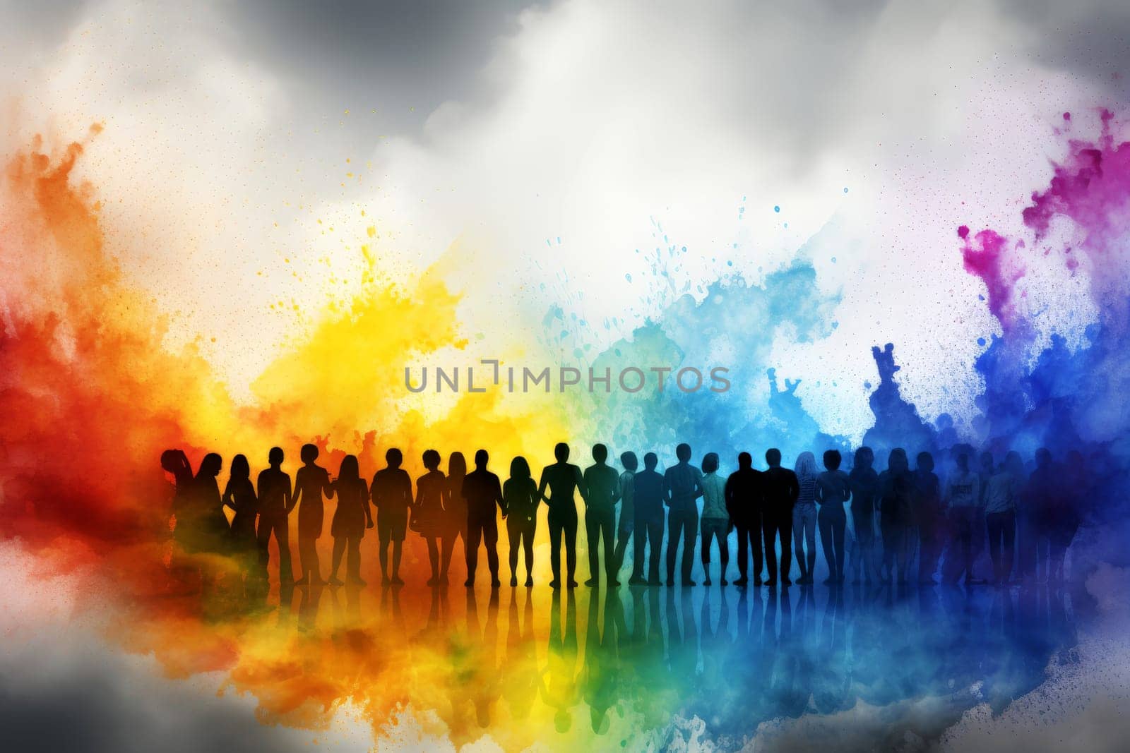 LGBT poster design pride month background. generative ai.