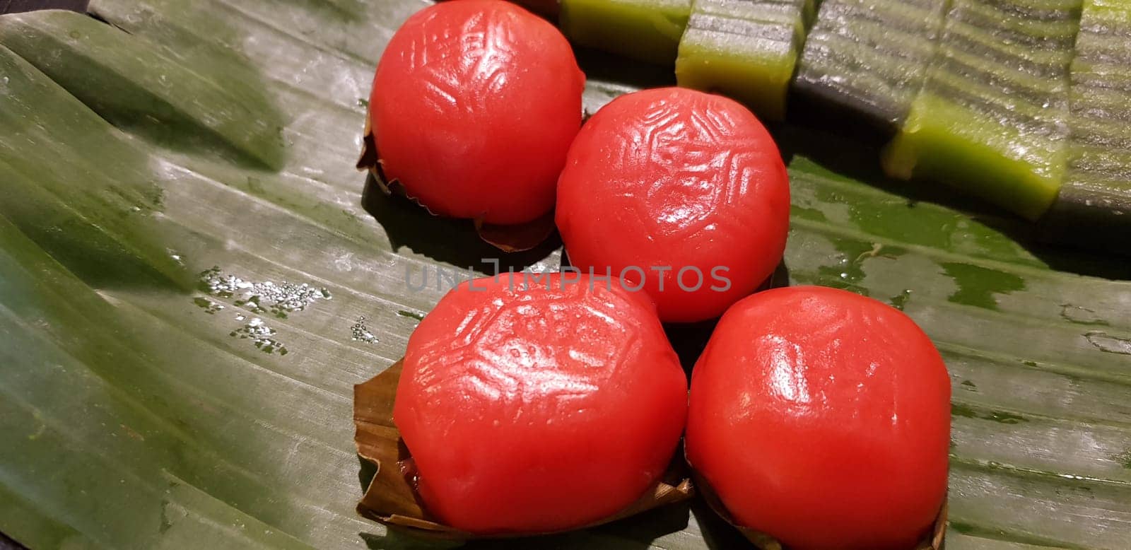 Kue carabikang or Bol Jaran cake or kue ku is traditional javanese, indonesian cake snack made from rice flour with green beans filling