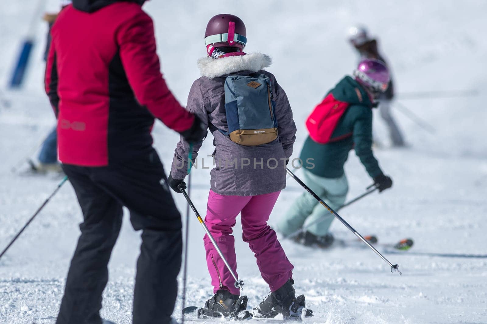 Skier on the slopes of Grandvalira in Andorra in winter 2024. by martinscphoto