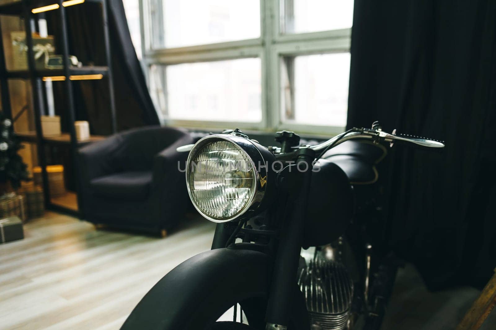 vintage motorcycle headlight by Ladouski