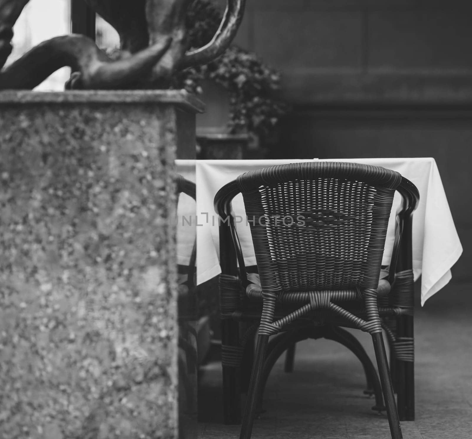 Old cozy fashioned cafe terrace in europe