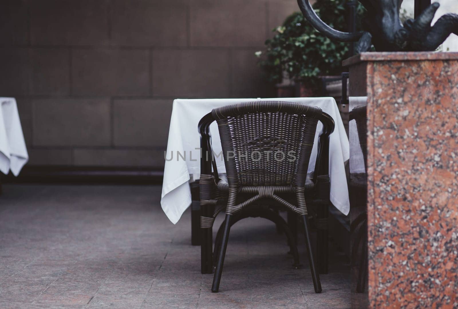 classic european cafe on the street. terrace in france