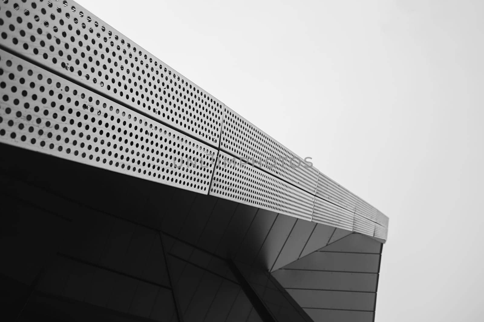 Architecture details metallic shape. Modern building futuristic space