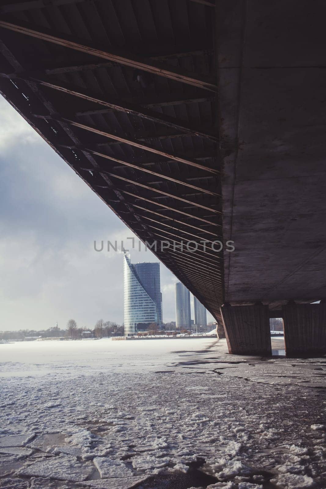 winter river Daugava in Riga by Ladouski