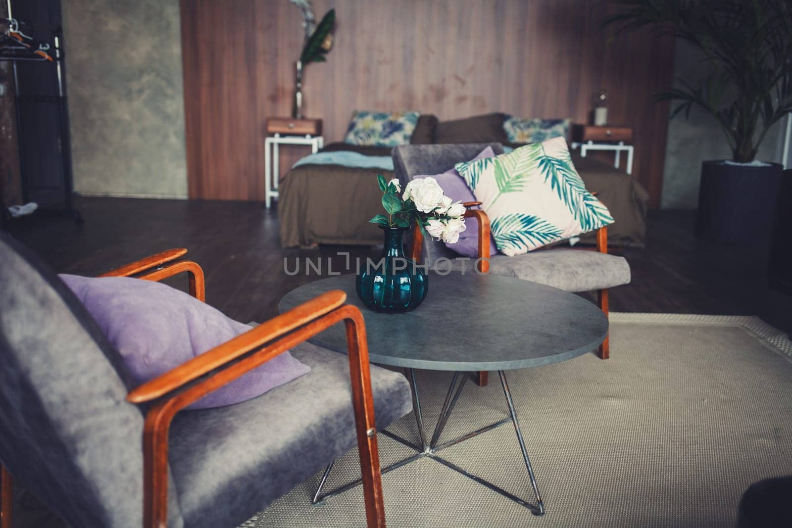 stylish vintage apartment. cozy living room
