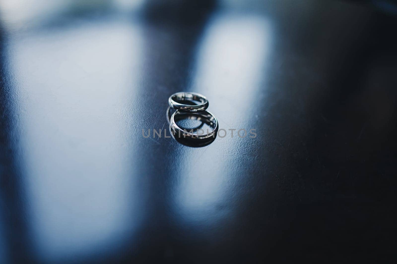 wedding symbols. two wedding rings for the bride and groom