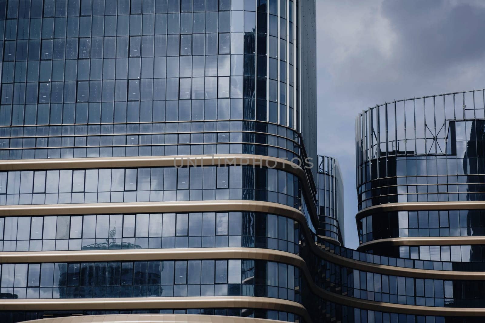 Detail view of modern city glass architecture