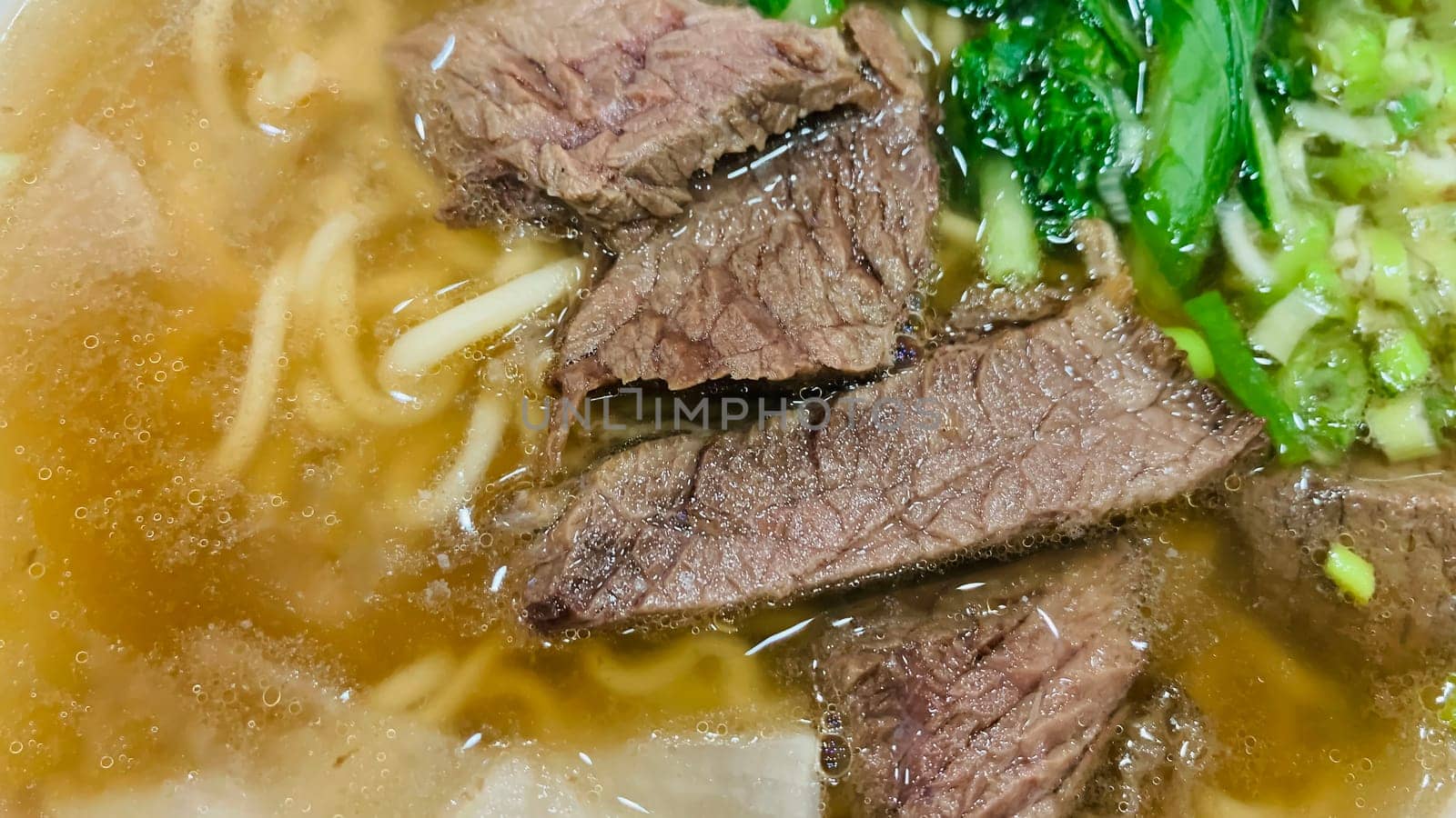 super delicious japanese and korean fusion beef ramen, Bowl of mouth watering Japanese ramen for single serving in a restaurant