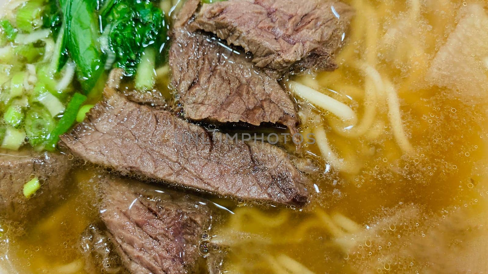super delicious japanese and korean fusion beef ramen, Bowl of mouth watering Japanese ramen for single serving in a restaurant