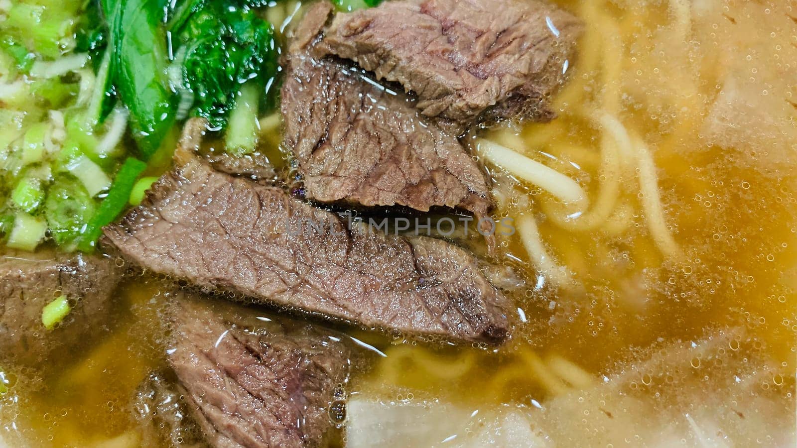 super delicious japanese and korean fusion beef ramen, Bowl of mouth watering Japanese ramen for single serving in a restaurant