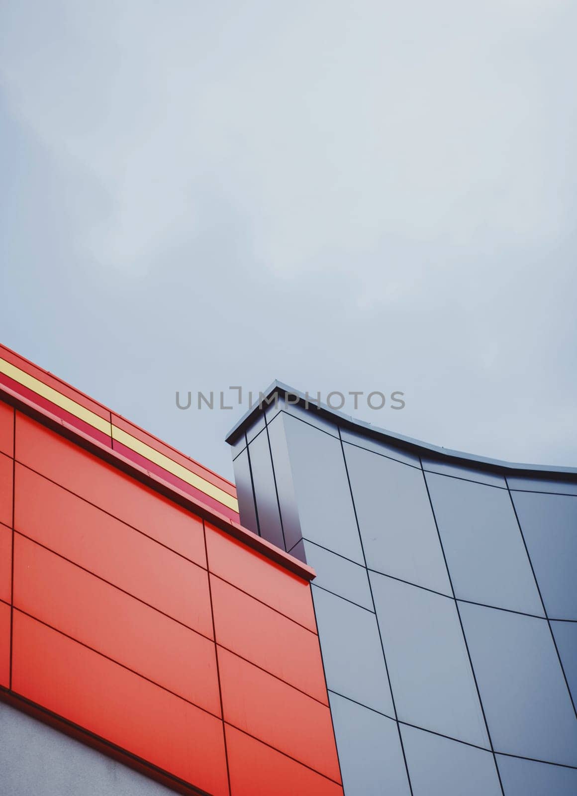Architecture details modern building futuristic metal wall design