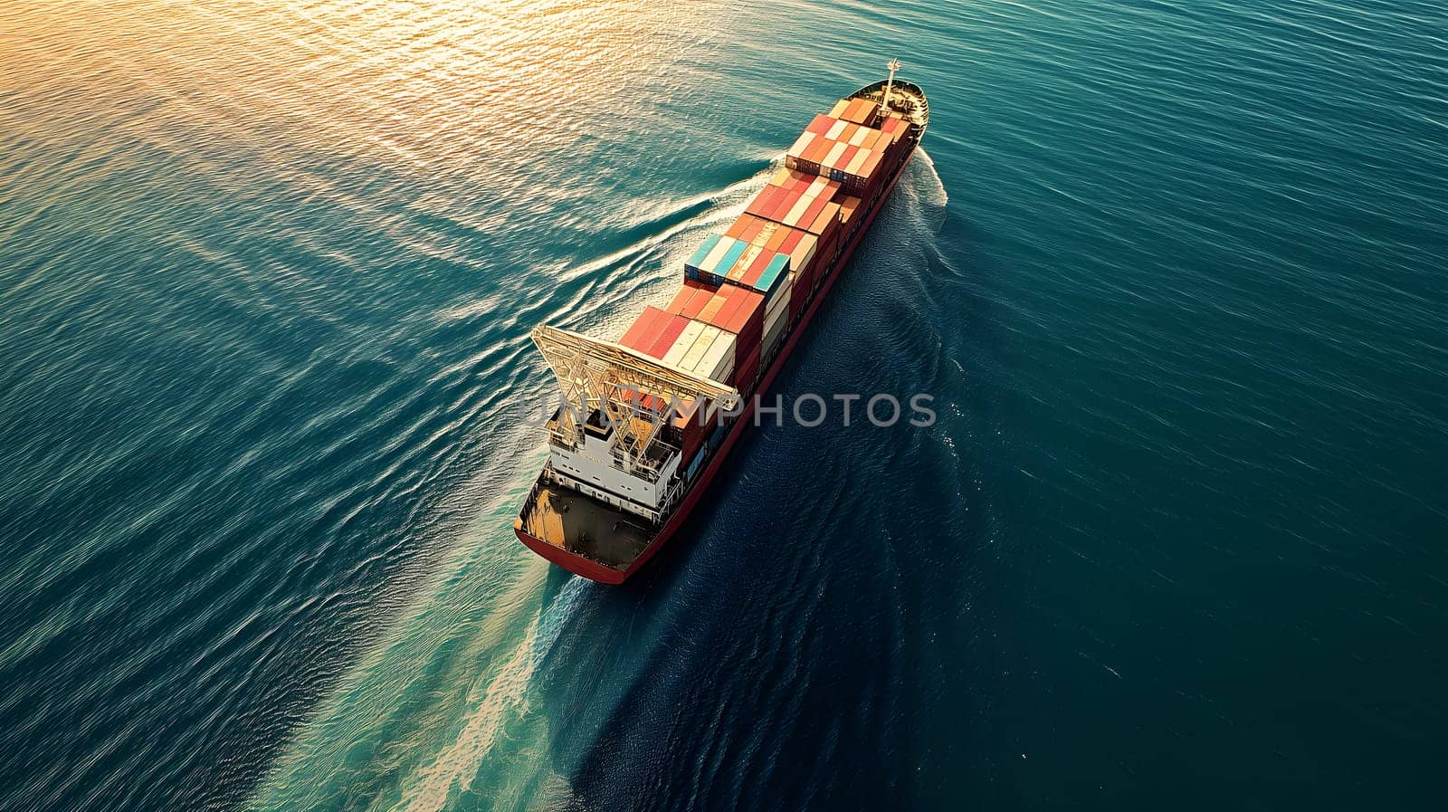 cargo ship full of standard shipping containers at the sea during shipping at day time by z1b