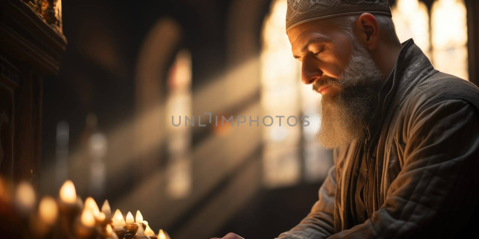 Bearded Man Looking at Cell Phone by but_photo