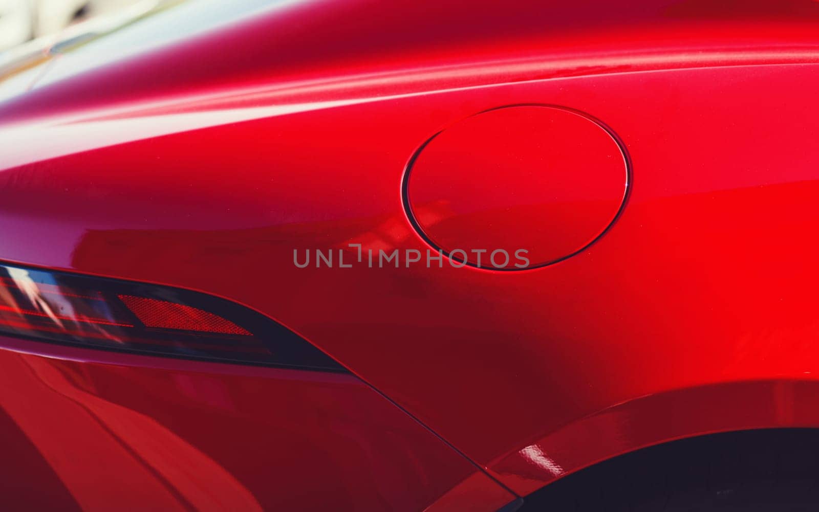 element details of the car. headlights and gas tank