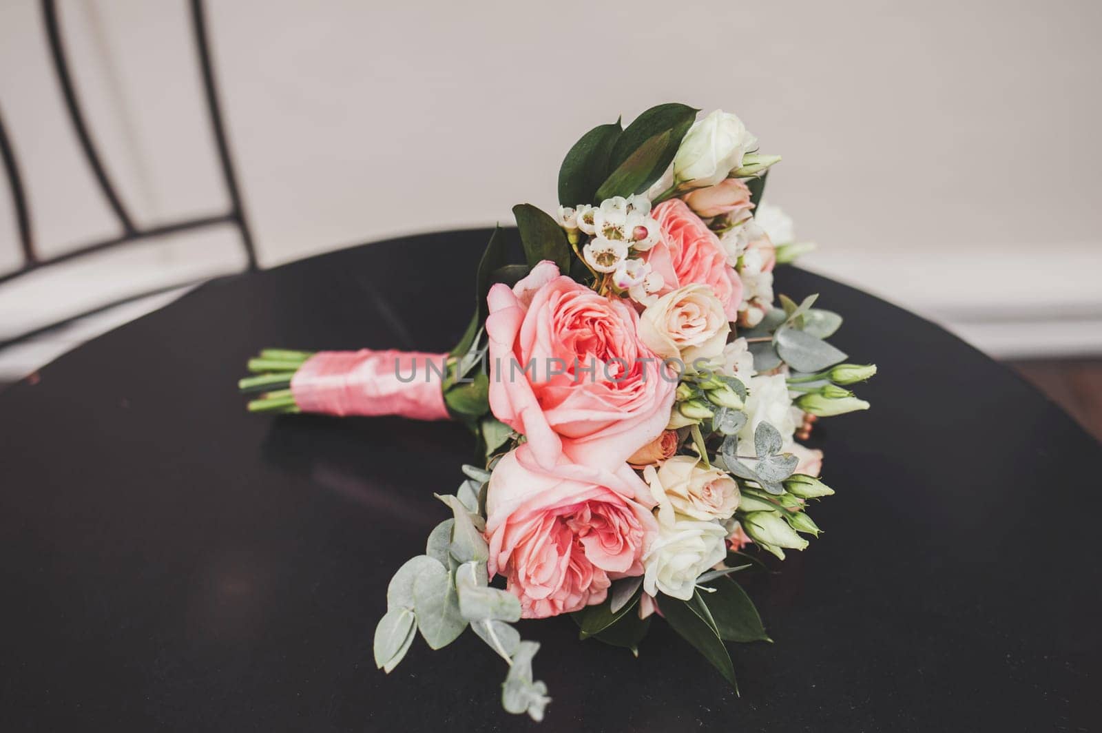 beautiful fresh wedding bouquet of the bride