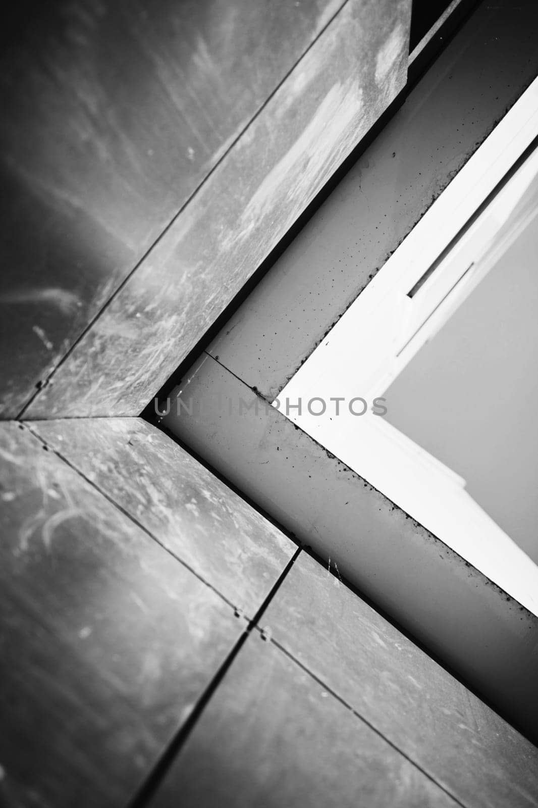 Black and white pictures of commercial buildings
