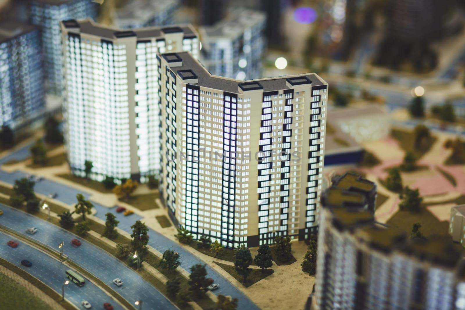 modern buildings in miniature. loan and mortgage