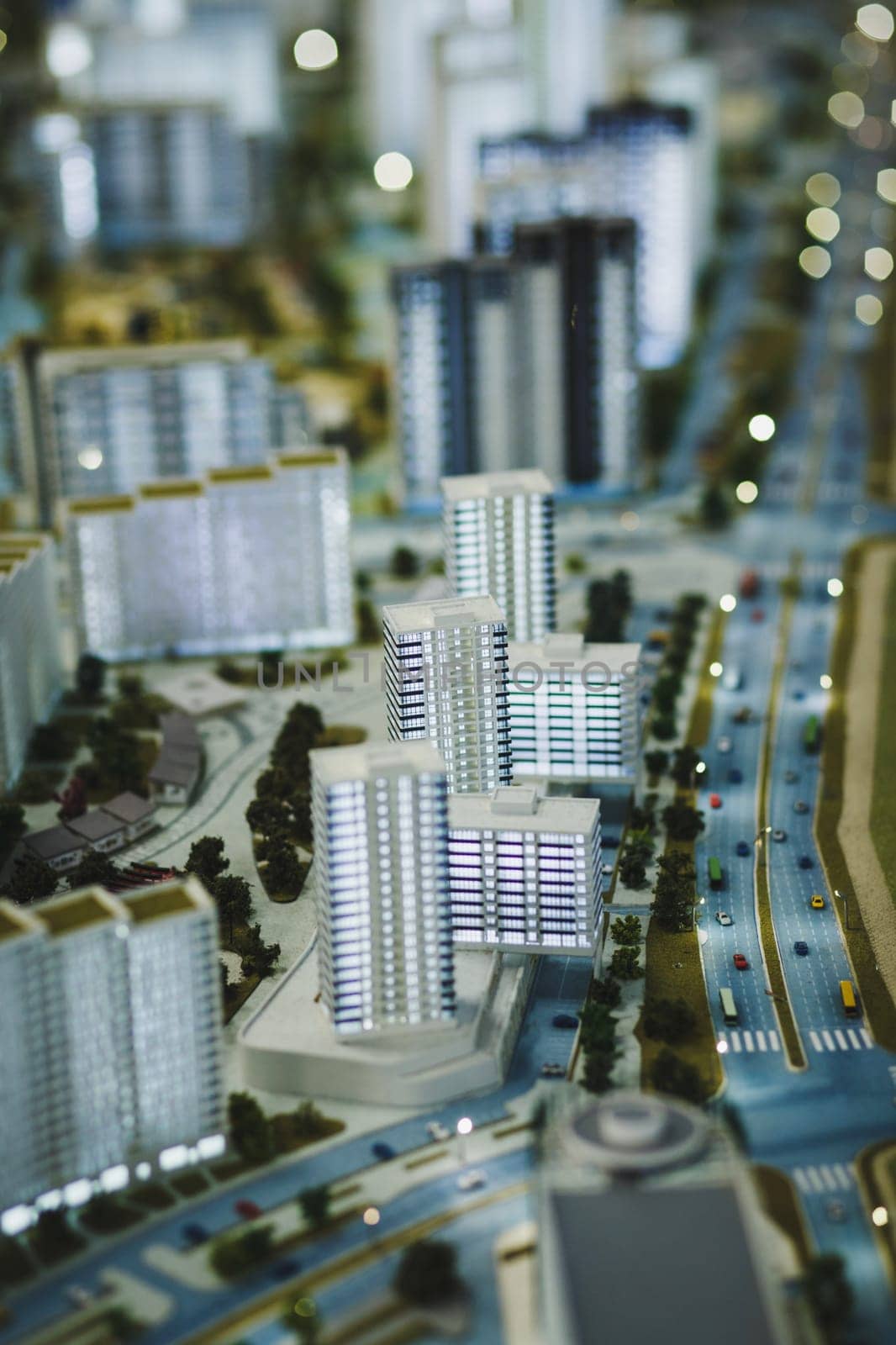 miniature city is a metropolis with a car