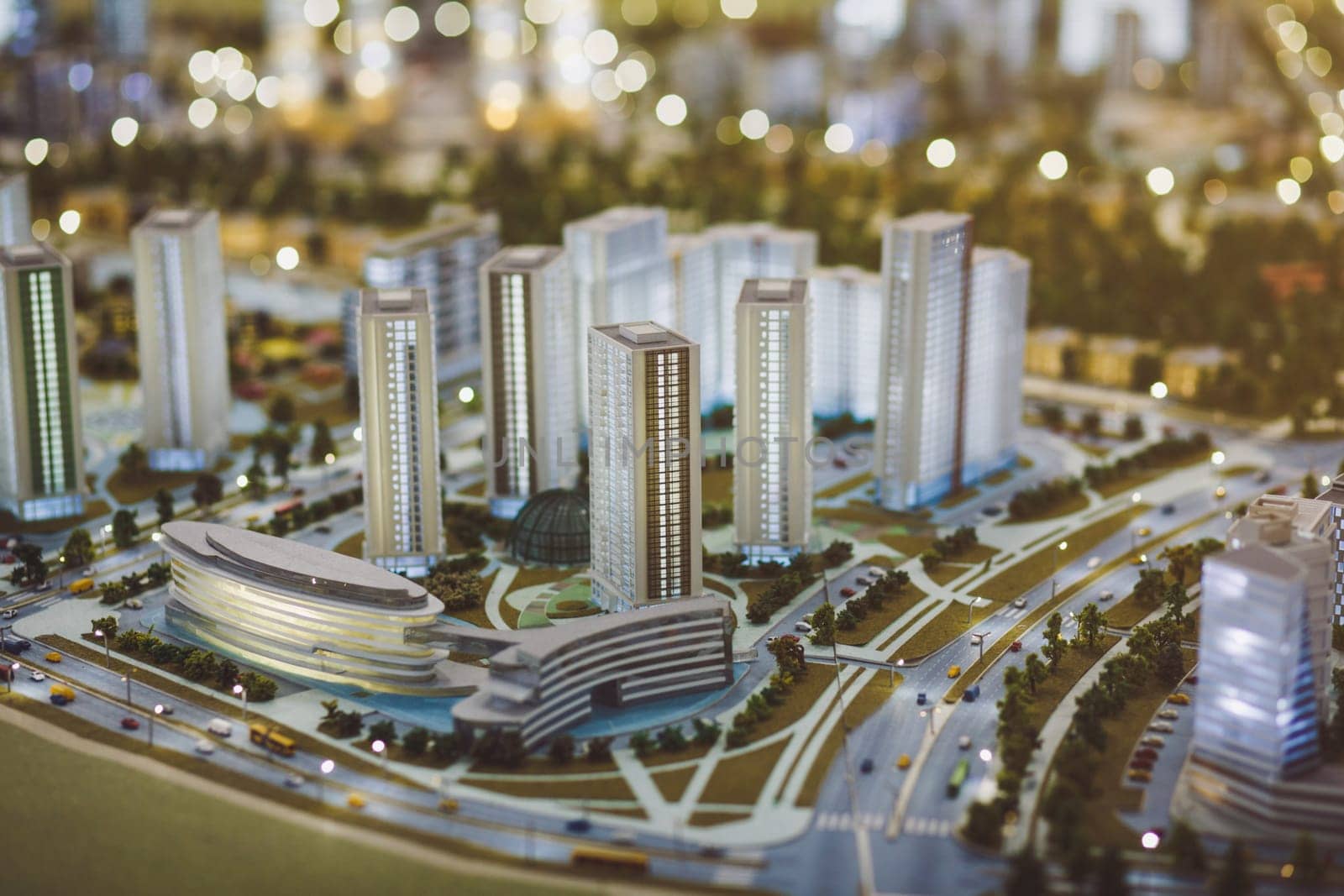 modern city in miniature. buildings and houses of Europe