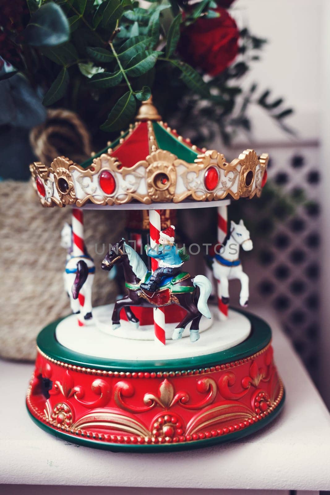 Retro carousel horses with old vintage look