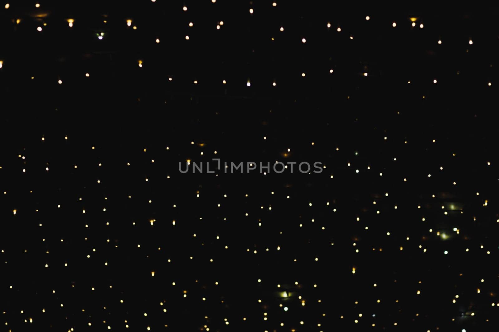 abstract Christmas lights garland on dark background