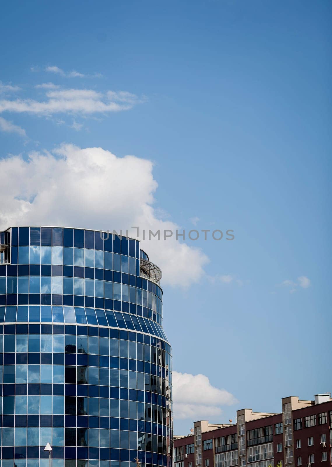 fragment of modern glass architecture. office building