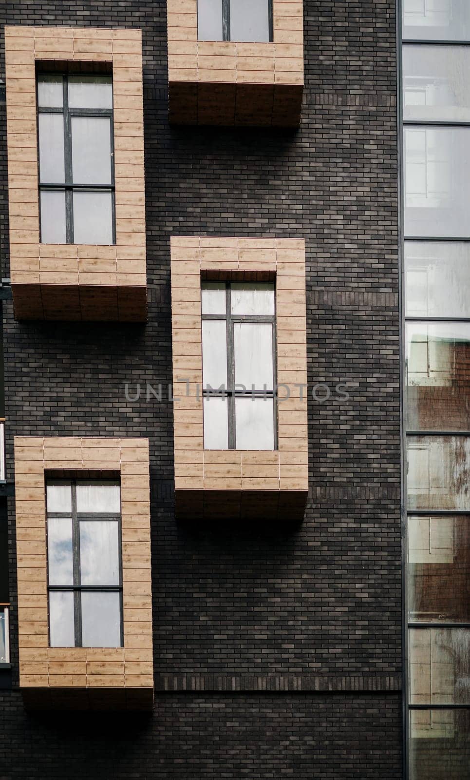 modern windows of a residential apartment building