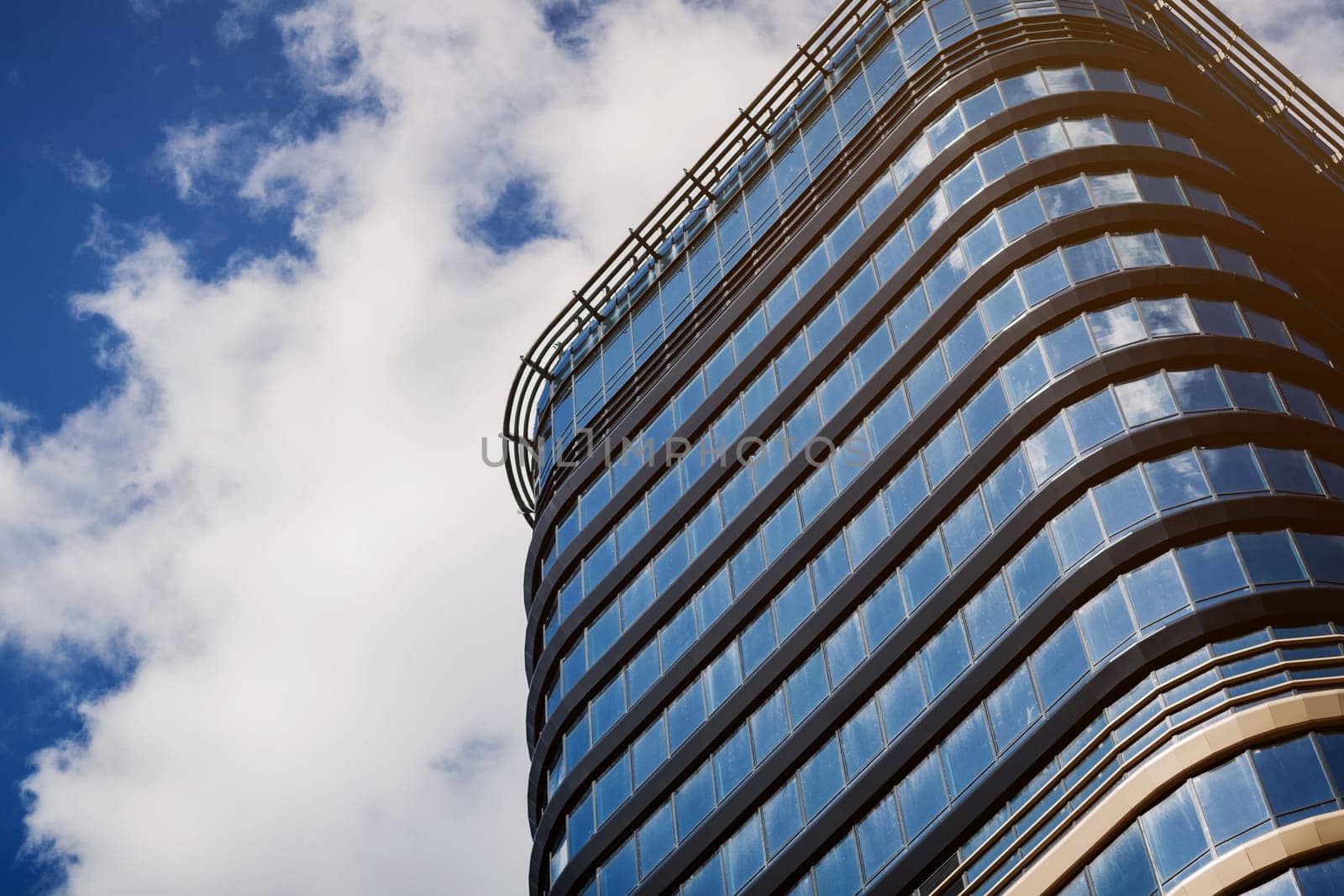 modern glass building skyscrapers of business center on sky background