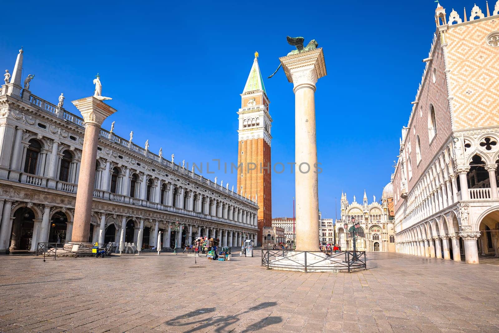 Piazza San Marco square in Venice scenic architecture view, tourist destination of Italy