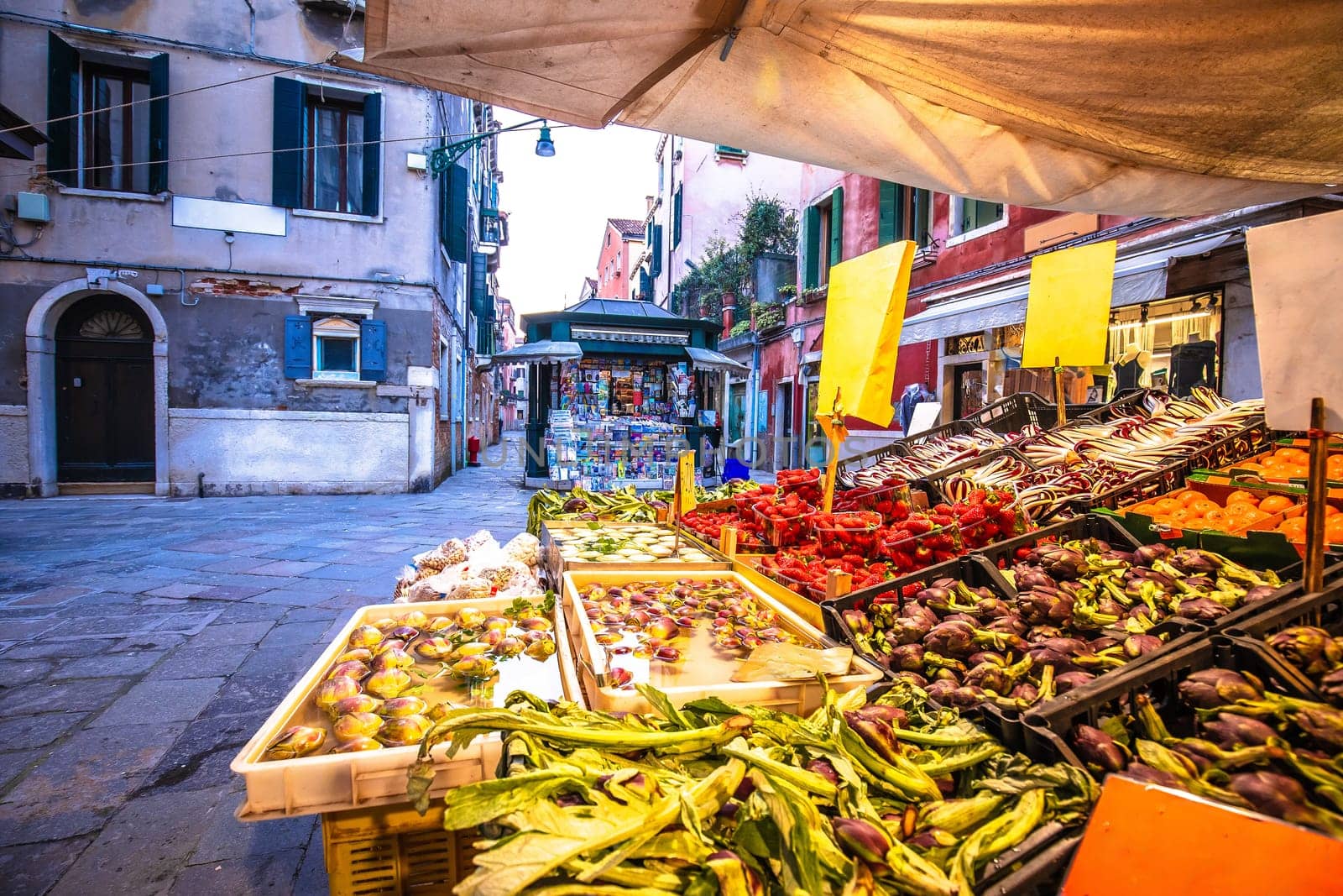 Fruit and vegetable stand in street of Venice view by xbrchx