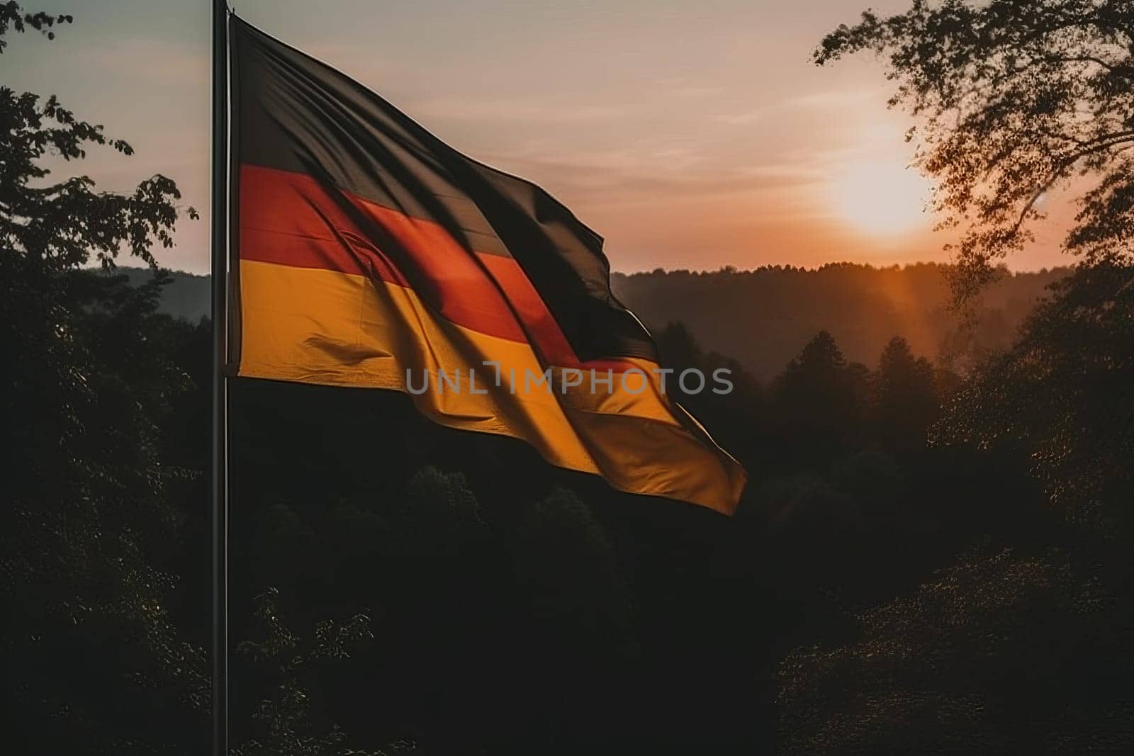 Country german flag. Sky pole country. Generate Ai