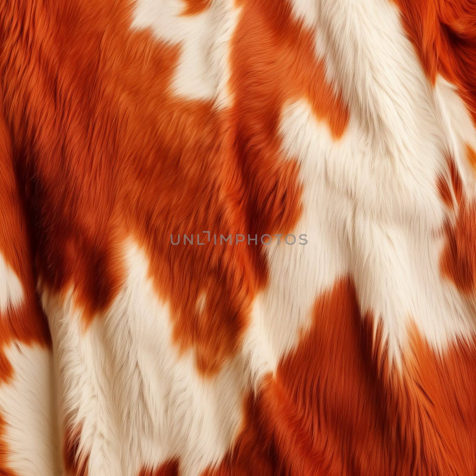 Cow red fur banner. Nature leather. Generate Ai