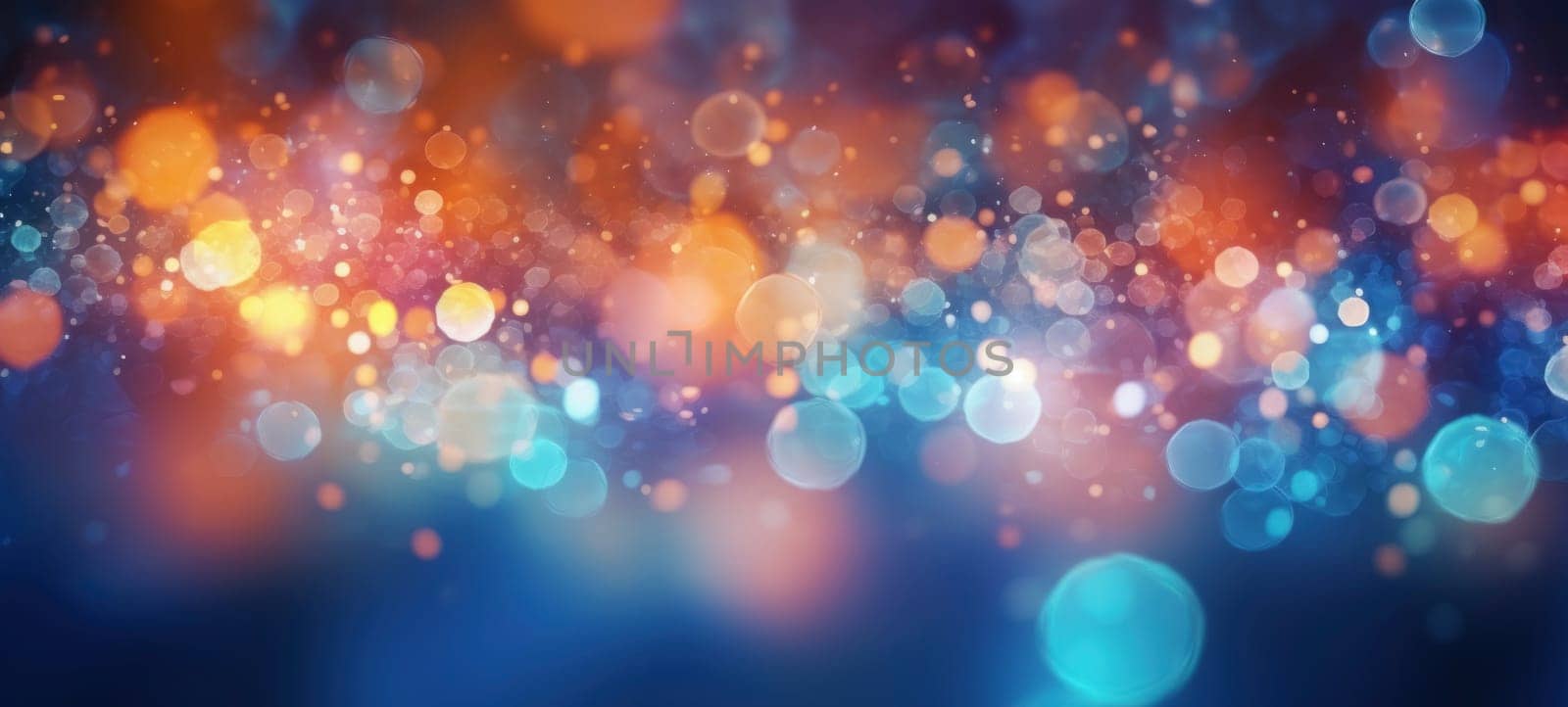 Vivid abstract background with blue and red bokeh light effects.