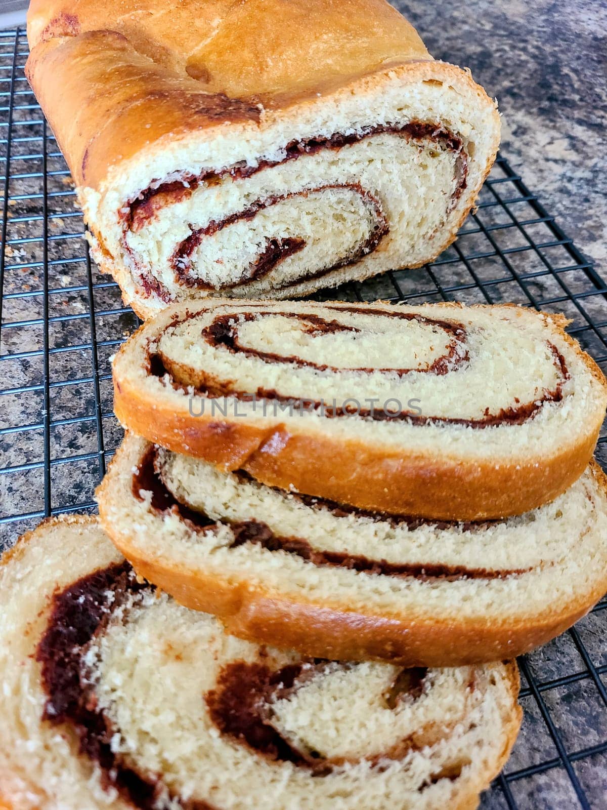 Freshly Baked Swirl Bread on Cooling Rack in Home Kitchen, 2021, Fort Wayne, Indiana