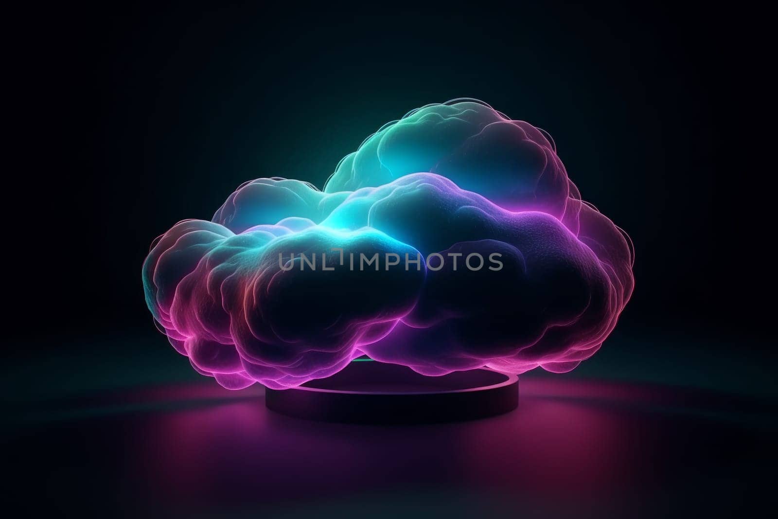 Abstract cloud neon paint. Generate Ai by ylivdesign