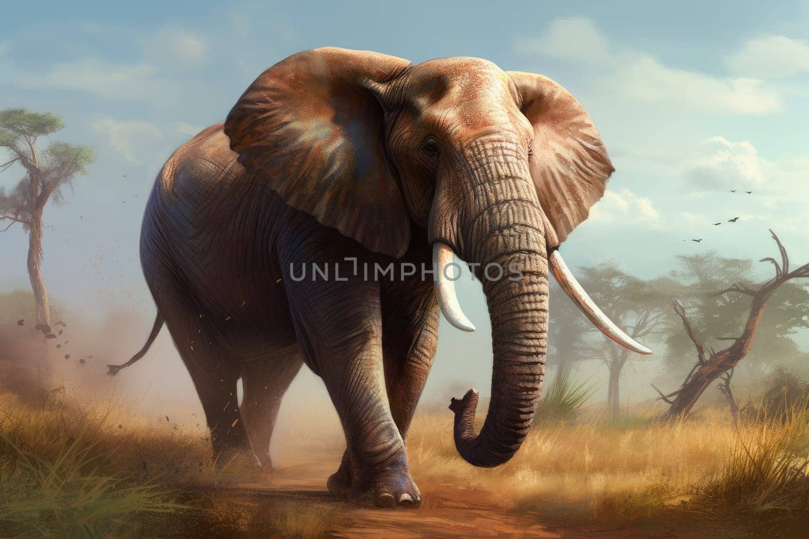 Elephant closeup safari. Generate Ai by ylivdesign