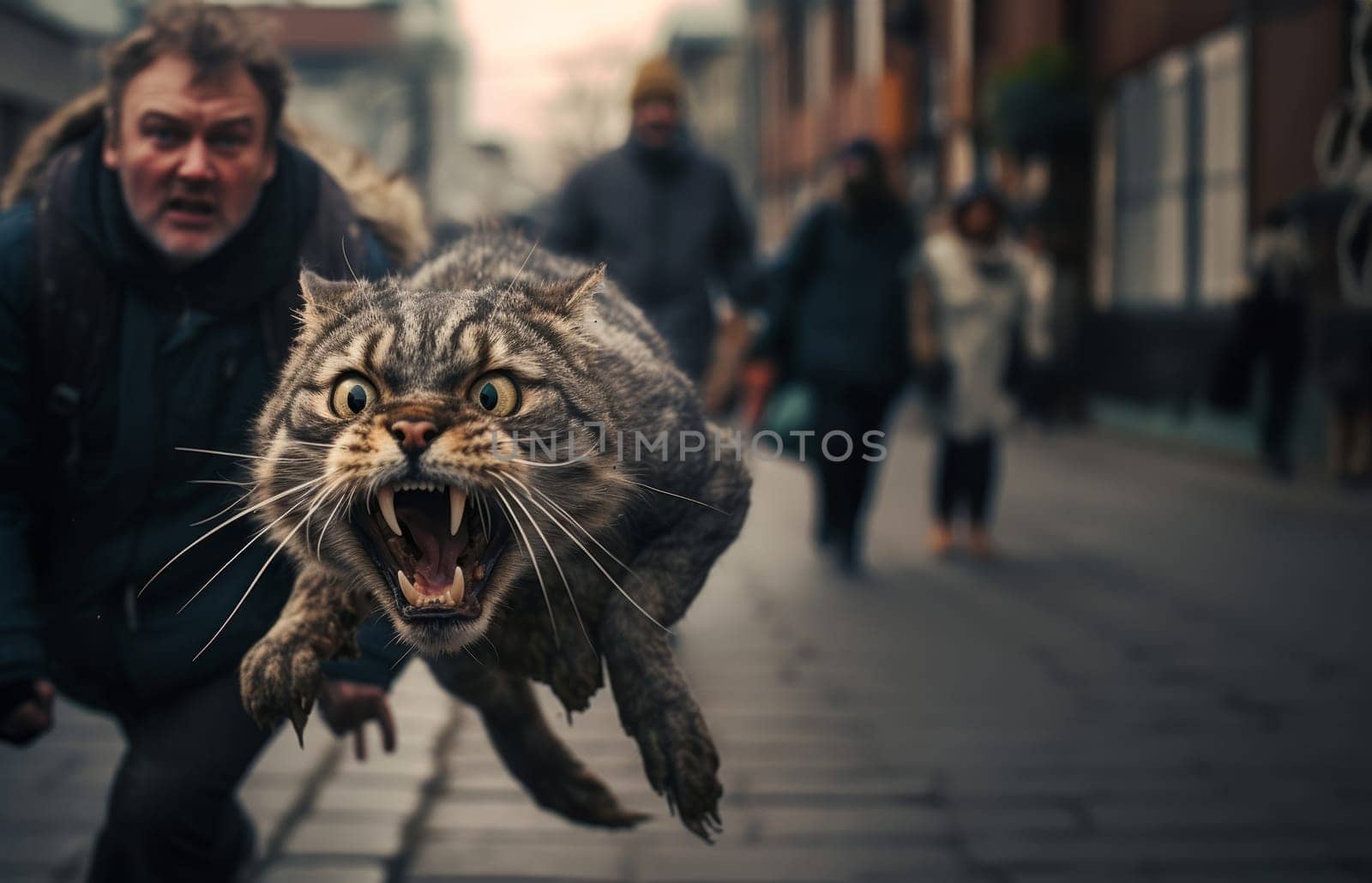 A runaway cat on a city street is a danger to itself and others. by dotshock