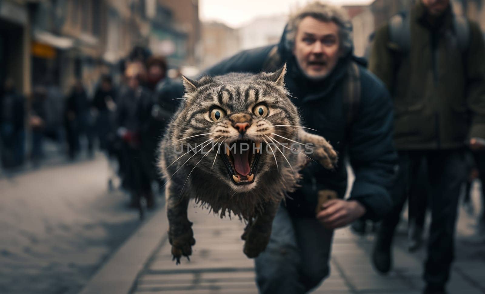 A runaway cat on a city street is a danger to itself and others. by dotshock
